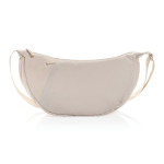 Bolsa bandolera XL en RPET con bolsillo exterior y correa ajustable color beige