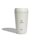 Taza térmica en acero reciclado con tapa 360° y 354 ml Topl To Go color blanco vista con logo