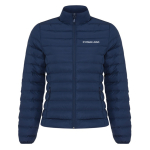 Chaqueta acolchada de poliéster reciclado mujer casual fit 70 g/m2 IQONIQ Maiko color azul marino vista de impresión
