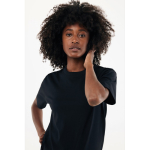 Camiseta de algodón reciclado unisex modern fit 220 g/m2 IQONIQ Nikko color negro quinta vista con modelo