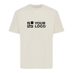 Camiseta de algodón reciclado unisex modern fit 220 g/m2 IQONIQ Nikko color beige vista de impresión