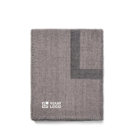 Manta elegante en poliéster reciclado con tacto suave y cálido 260 g/m2 color gris vista de impresión