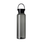 Botella RPET de diseño minimalista con tapa de acero y asa 550ml color negro
