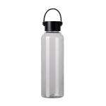 Botella RPET de diseño minimalista con tapa de acero y asa 550ml color transparente