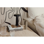 Lámpara de mesa reciclada con luz cálida y blanca regulable por tacto color negro