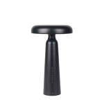 Lámpara de mesa reciclada con luz cálida y blanca regulable por tacto color negro vista de impresión