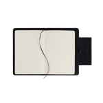 Cuaderno en piel reciclada con diseño elegante A5 hojas a rayas color negro segunda vista