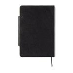 Cuaderno en piel reciclada con diseño elegante A5 hojas a rayas color negro tercera vista