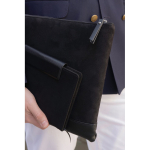 Cuaderno en piel reciclada con diseño elegante A5 hojas a rayas color negro