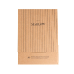 Cuaderno en piel reciclada con diseño elegante A5 hojas a rayas color negro vista con caja