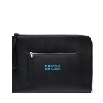 Funda reciclada para PC con diseño sofisticado y bolsillo útil 14” color negro vista de impresión