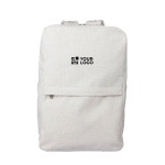 Clásica mochila de polialgodón reciclado para portátil 15'' color beige vista de impresión
