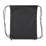 Mochila de cuerdas de poliéster con las esquinas y cuerdas negras color negro primera vista