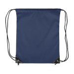 Mochila de cuerdas de poliéster con las esquinas y cuerdas negras color azul primera vista