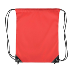 Mochila de cuerdas de poliéster con las esquinas y cuerdas negras color rojo primera vista