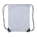 Mochila de cuerdas de poliéster con las esquinas y cuerdas negras color gris primera vista