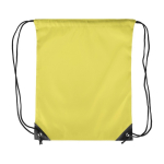 Mochila de cuerdas de poliéster con las esquinas y cuerdas negras color amarillo primera vista