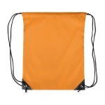 Mochila de cuerdas de poliéster con las esquinas y cuerdas negras color naranja primera vista