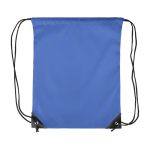 Mochila de cuerdas de poliéster con las esquinas y cuerdas negras color azul ultramarino primera vista