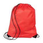 Mochila de cuerdas de poliéster con las esquinas y cuerdas negras cuarta vista