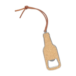 Abrebotellas de corcho en forma de botella con cordón para colgar tercera vista