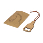 Abrebotellas de corcho en forma de botella con cordón para colgar cuarta vista