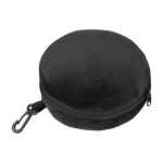 Set de viaje con almohada y antifaz de algodón y poliéster suave color negro primera vista