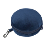 Set de viaje con almohada y antifaz de algodón y poliéster suave color azul primera vista