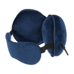 Set de viaje con almohada y antifaz de algodón y poliéster suave primera vista