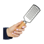 Rallador de acero inoxidable con mango de madera para personalizar segunda vista