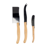 Juego de cuchillos para quesos o charcutería en una bolsa con velcro color marrón primera vista