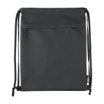 Mochila de cuerdas repelente al agua con bolsillo frontal color negro primera vista