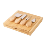 Set de 4 cubiertos de queso de acero inoxidable con mangos de madera quinta vista
