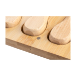 Set de 4 cubiertos de queso de acero inoxidable con mangos de madera sexta vista