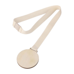 Medalla de madera con cordón de algodón con hebilla de seguridad primera vista