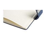 Libreta de PU reciclado con hojas a rayas A5 y bolígrafo tinta azul undécima vista