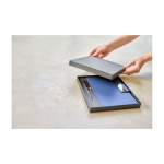 Libreta de PU reciclado con hojas a rayas A5 y bolígrafo tinta azul