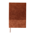 Libreta con efecto pana en la parte superior hojas a rayas A5 color marrón primera vista
