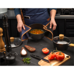 Mango de sartén en lona de algodón con gancho colgador 275 g/m² vista bodegón