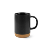 Taza de cerámica con base de corcho extraíble y diseño mate 320ml color negro primera vista