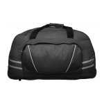 Bolsa deportiva de poliéster con bolsillo frontal con cremallera color negro segunda vista