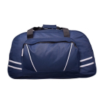 Bolsa deportiva de poliéster con bolsillo frontal con cremallera color azul segunda vista