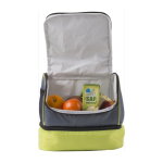 Bolsa térmica de poliéster con nevera en la parte inferior color verde claro tercera vista