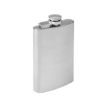 Petaca personalizable de acero inoxidable con tapón de rosca de 100ml color plateado décima vista