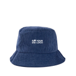 Gorro unisex estilo bob de pana suave para personalizar color azul marino vista principal