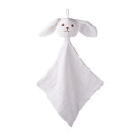 Dou dou para bebé hecho de suave algodón con cabeza de conejo color natural primera vista