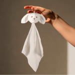 Dou dou para bebé hecho de suave algodón con cabeza de conejo color natural sexta vista