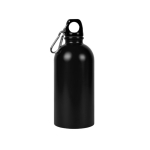 Botella de acero inoxidable reciclado y mosquetón plateado 500ml color negro primera vista