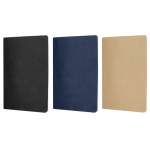 Libretas con hojas color crema y papel FSC a cuadros A5 color negro cuarta vista