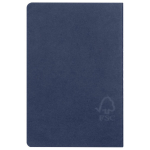 Libretas con hojas color crema y papel FSC a cuadros A5 color azul tercera vista